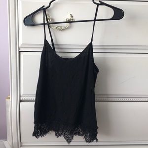 Black tank top with lace bottom